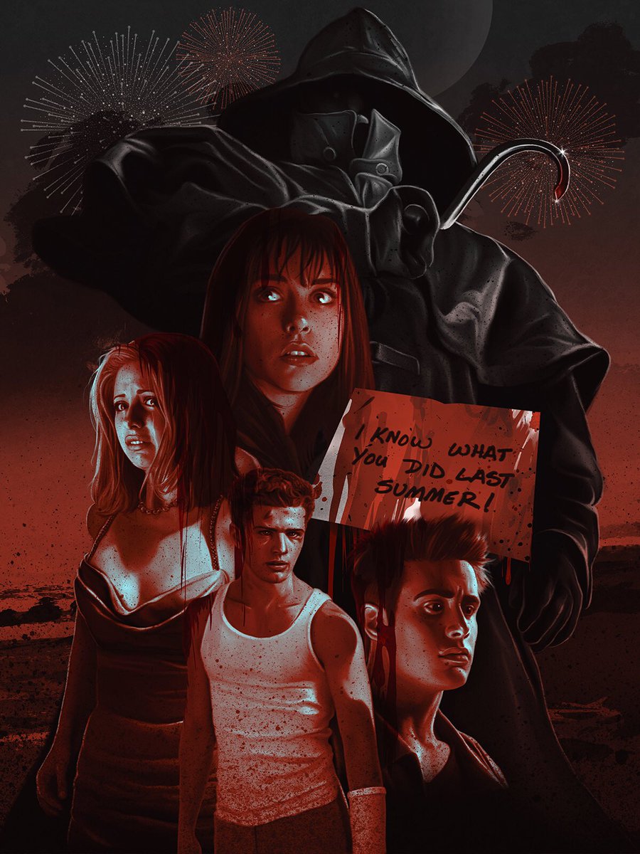 Laz Marquez Finally Finished My Poster For The Kevwilliamson Penned 90s Horror Gem I Know What You Did Last Summer Starring The Stellar Cast Of Thereal Jlh Sarahmgellar Realfpjr Ryanphillippe