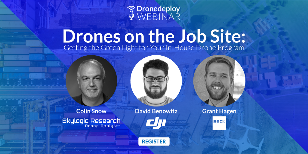 DJIEnterprise's tweet image. Get your #drone program off the ground with insights from @droneanalyst, @DroneDeploy and  @BeckGroup. Register for this (free) webinar today: bit.ly/2BCmHRB