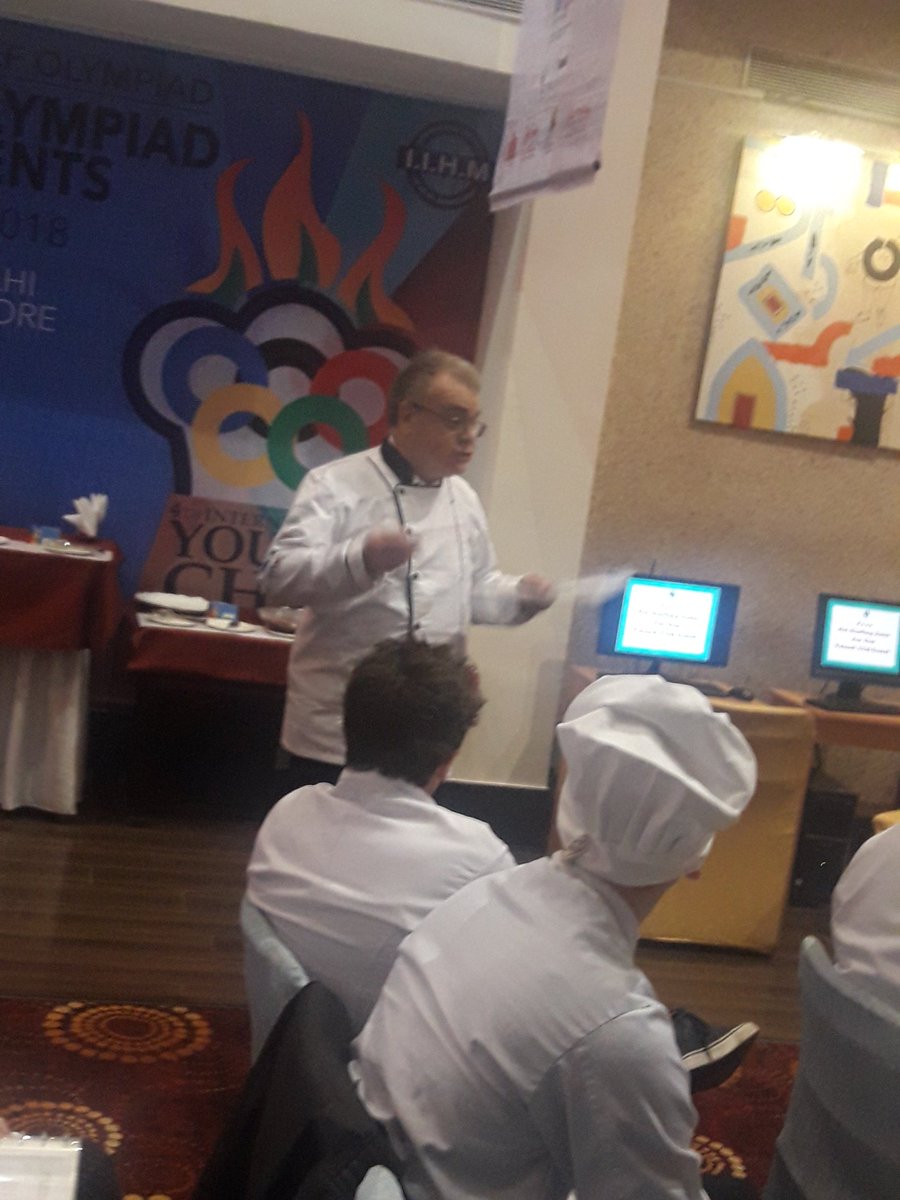 IIHMHOTELSCHOOL's tweet photo. Prof. David Foskett takes a briefing of the #yco18 Contestants @ycolympiad https://t.co/0tYoaX64PC
