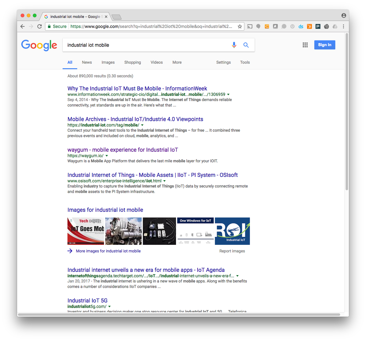 Glad to see waygum showing up as third non-ad result on google, when you search for "industrial iot mobile"