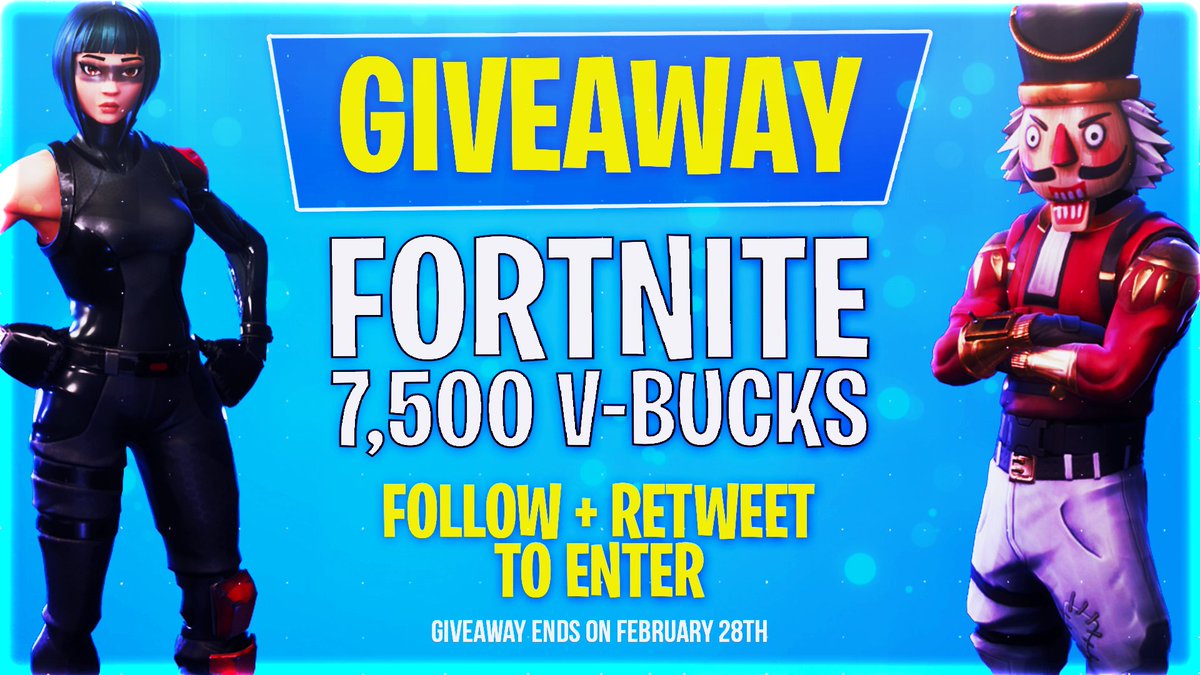 FEBRUARY GIVEAWAY TIME!

I'm giving away 7,500 V-Bucks to a lucky winner, complete the following steps to enter:

- Follow @TreydoTweets 
- Reply with your platform (PC, PS4, XB1)
- Retweet

Ends Wednesday, February 28th