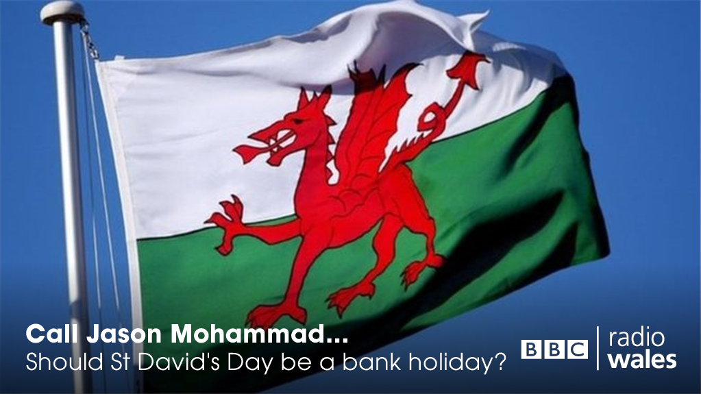 BBCRadioWales's tweet photo. Do you have sympathy for the Gwynedd councillor who wants a day off for St David's day?

@jasonmohammad
Call 03700 100 110
Text 8 10 12

https://t.co/smq3cfFYSM https://t.co/LbxdClGff7