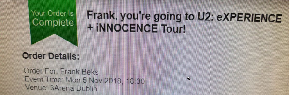 YES! Kaarten voor U2 in Dublin!