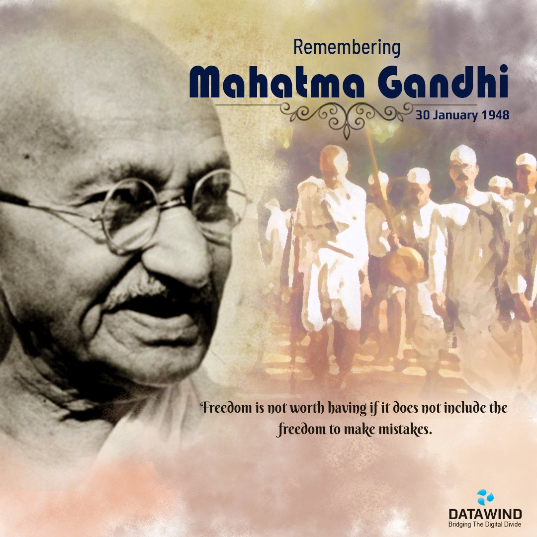 Datawind's tweet photo. The Protagonist of Peace- Mahatma Gandhi was born as an ordinary man yet his extraordinary deeds and non-violence philosophy changed the world we see today. https://t.co/16YWnKKoDK