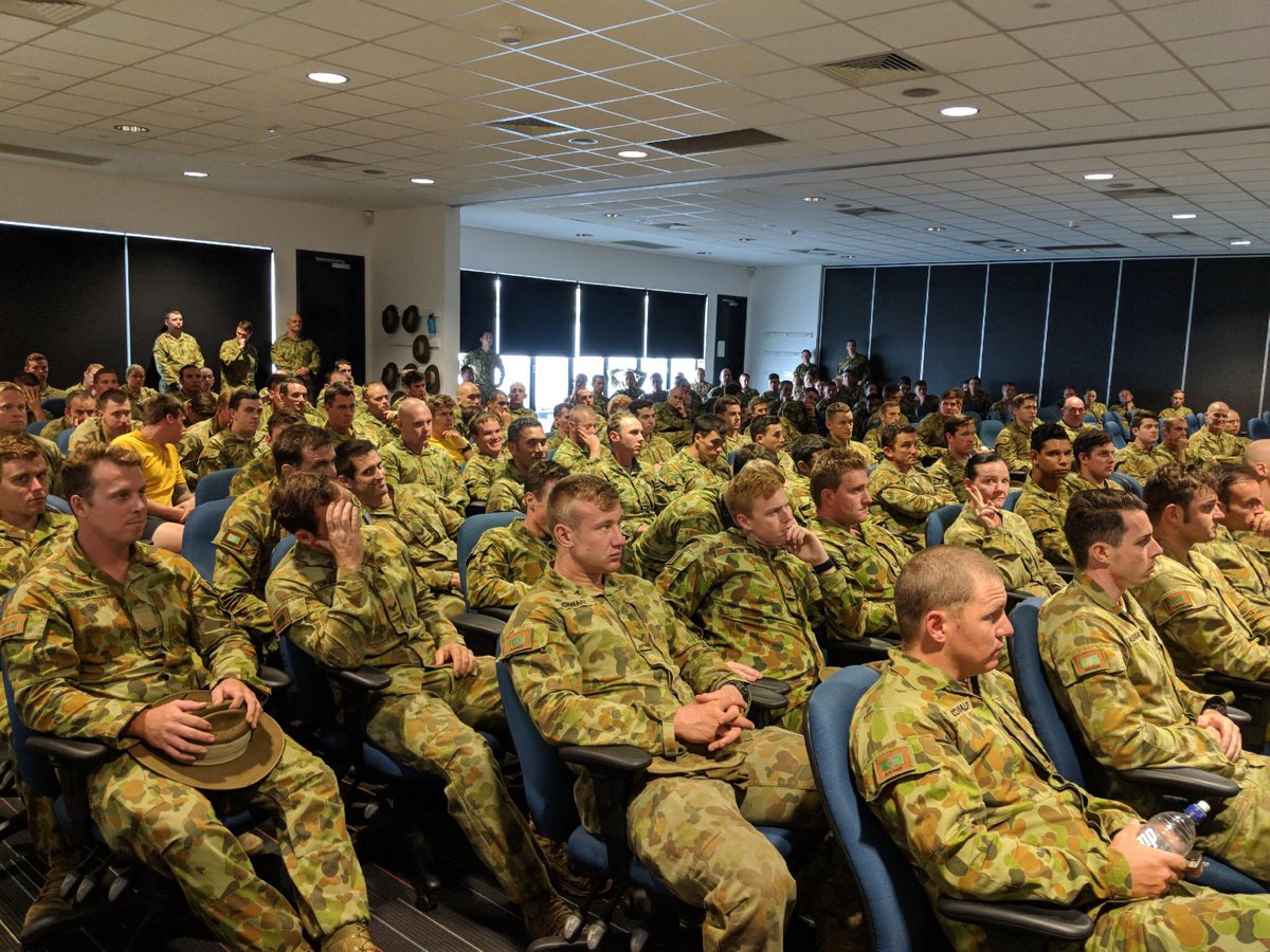 8_9_RAR_AusArmy's tweet image. #BrisbanesOwn dialled in for @comdforcomd address to #FORCOMD.
“A leader is a teacher. A leader is a servant. Inspire your team” 
@CO_8th9th_RAR