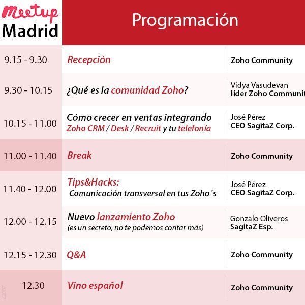 sagitaz_es's tweet image. En 15 minutos arrancamos el #Meetup en Madrid desde IMF Business School, junto a la estación de Atocha. Comunicación transversal. Telefonía para ventas. Nueva App de #Zoho zurl.co/od1Nb con Vidya Vasudevan de #ZohoCommunity