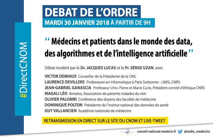 ordre_medecins's tweet photo. ⏰ RDV à 9h pour suivre le Débat de l’Ordre "Médecins et patients dans le monde des data, des algorithmes et de l’#IA"
📺 Retransmission en direct sur https://t.co/PHGp7enIQ1 #DirectCNOM https://t.co/71euINLjOs