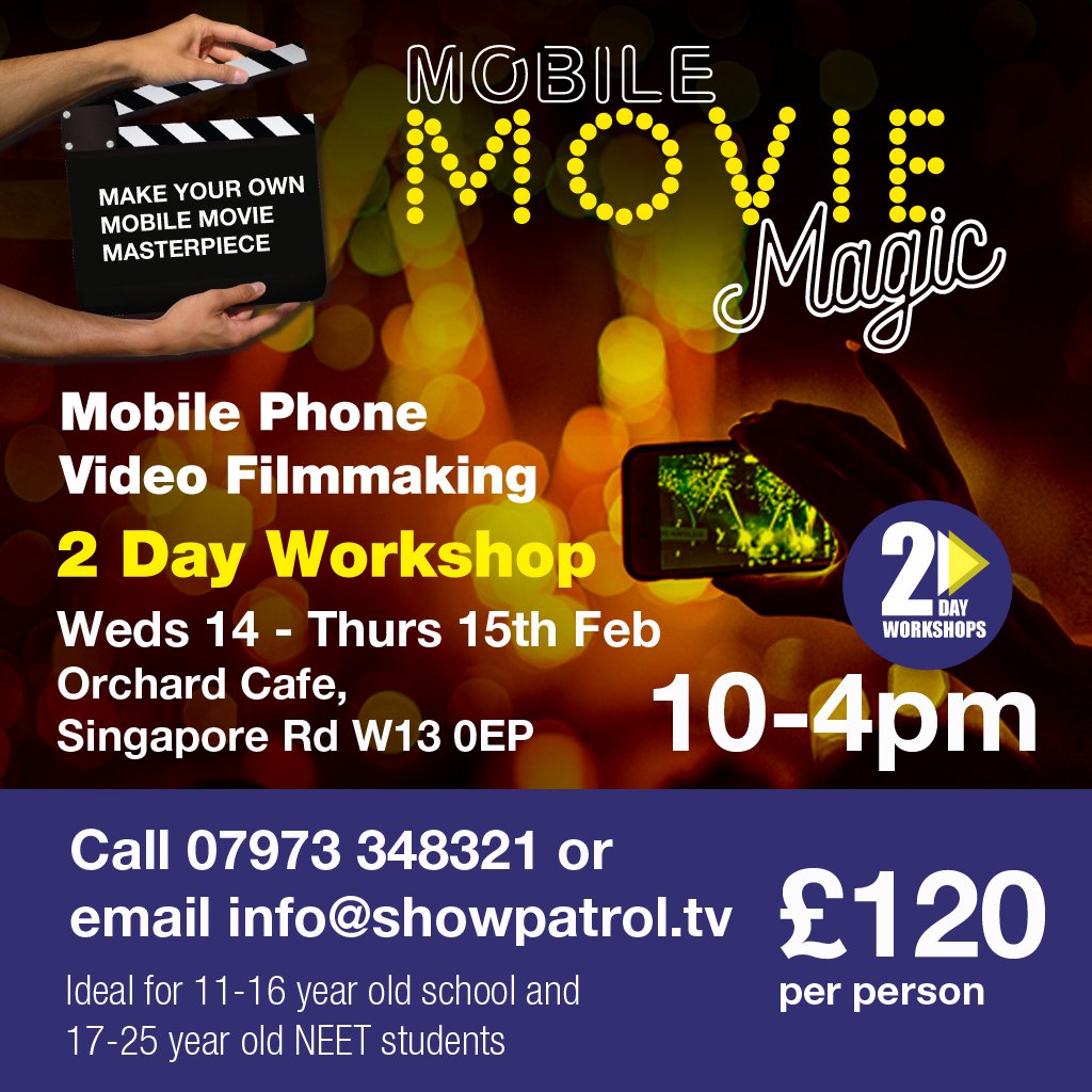 iconiccreative's tweet photo. Our #MobileMovieMagic half term workshops are booking up fast. Taster session 13 Feb @ Hanwell Library W7 &amp; 2 day workshop 14-15 Feb Orchard Cafe W13 0EP @ShowPatrolUK #Filmmaking #SupportIndieFilm #indifilm https://t.co/04aAkvfikK