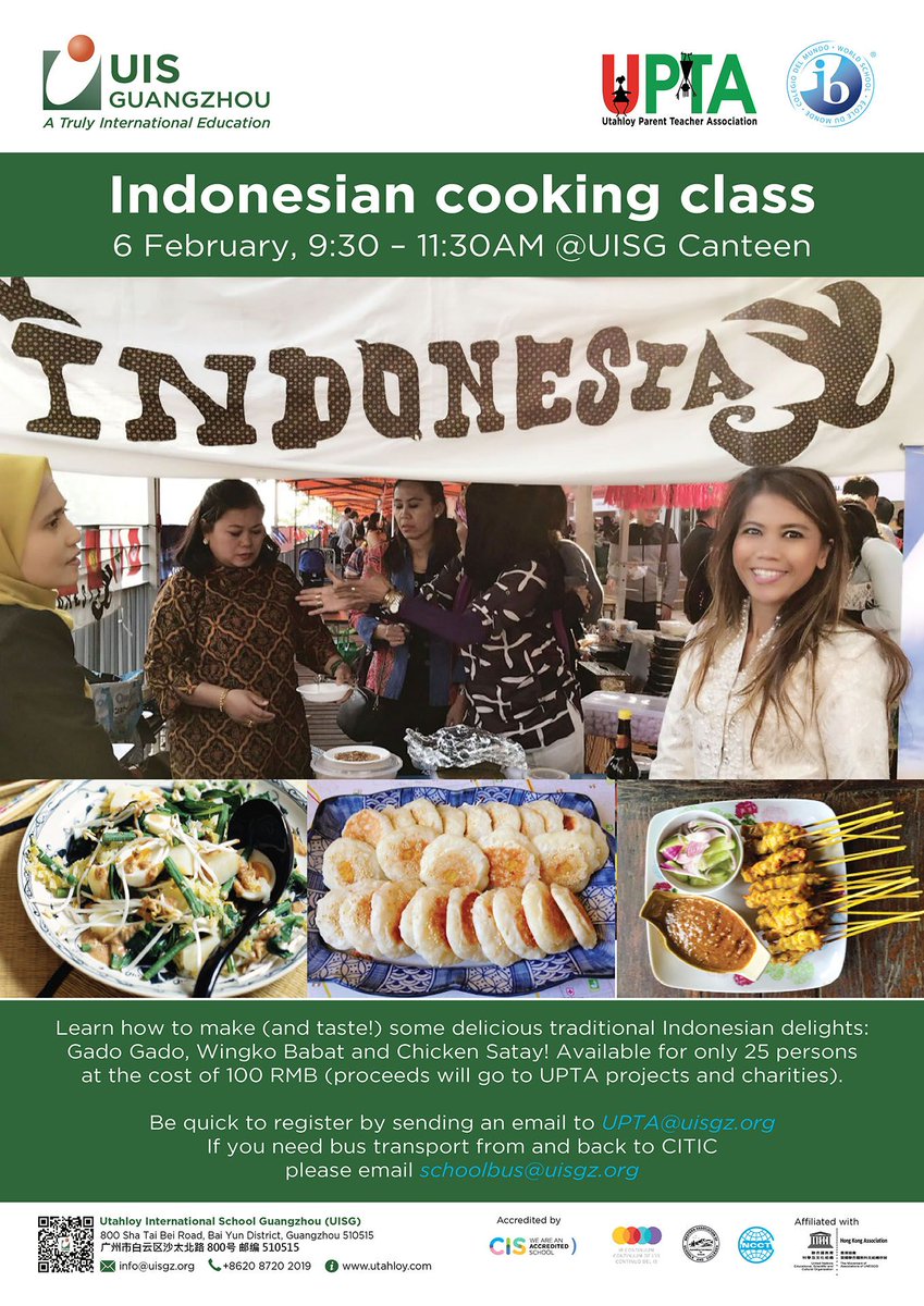 [UISG] UPTA Indonesian cooking class
Read More : buff.ly/2DNcwvl
#UISG #iamuisg #UtahloyInternationalSchoolGuangzhou #誉德萊 #广州誉德萊国际学校 #UPTA #Indonesiancooking #cookingclass