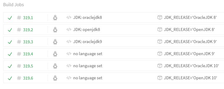 myfear's tweet image. #JDK 8 + JDK 9 + JDK 10-ea build matrix on @travisci with @OpenJDK and #OracleJDK  bit.ly/2BE96cr #Java
