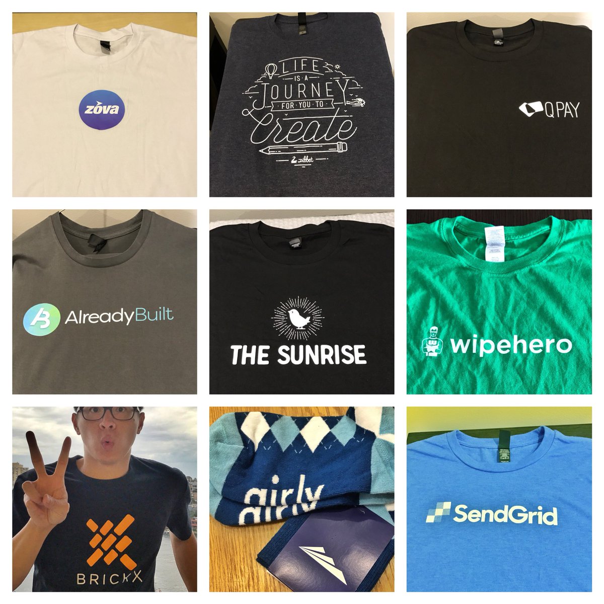 rayn_ong's tweet photo. 1/4) The auditor just gave me my 2017 numbers. #SwagKing startup swags received: 
31 tshirts (up 182%), 
4 caps, 
3 socks, 
1 #VCvest &amp;
1 beach towel. https://t.co/a0WxPlFNAC