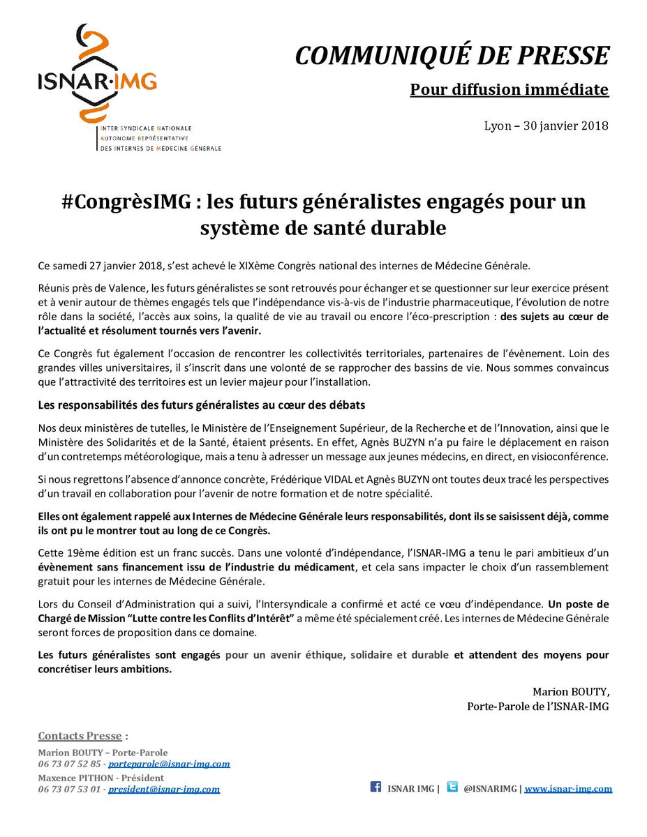 #CongresIMG : les futurs généralistes engagés pour un système de santé durable