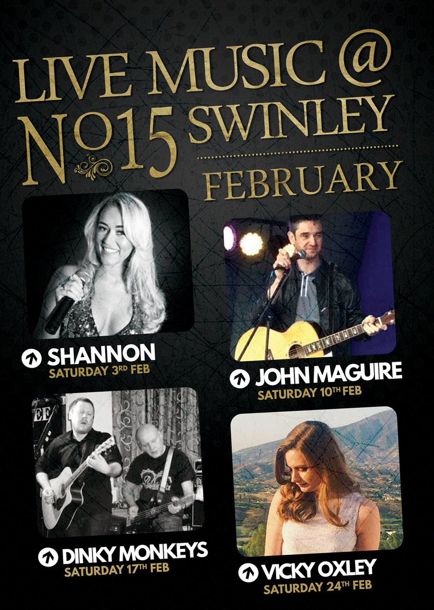 15sofSwinley's tweet image. 🎸🎷🎵 LIVE MUSIC THIS FEBRUARY 🎵 🎷🎸

SAT 3rd FEB - Shannon
SAT 10th FEB - John Maguire
SAT 17th FEB - The Dinky Monkeys 
SAT 24th FEB - Vicky Oxley

#SaturdayNight #livemusic #fifteens #swinley #wigan #15Swinley #february #shannon #johnmaguire #thedinkymonkeys #vickyoxley