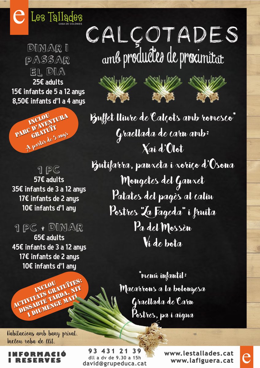 Caps de setmana amb activitats i calçotada a les Tallades! lestallades.cat/cases-colonies…