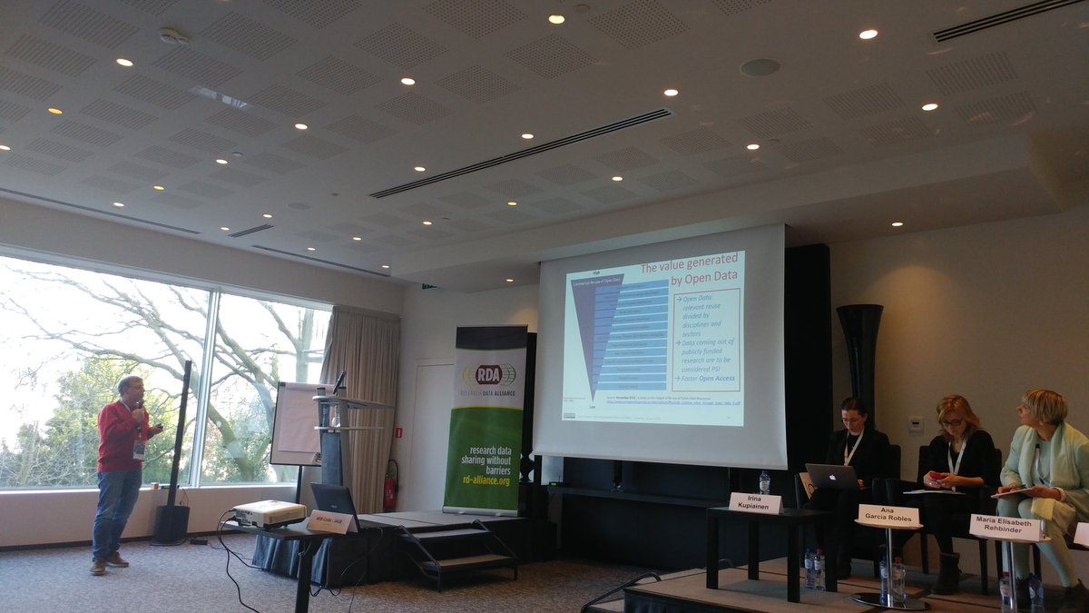 RDA_Europe's tweet photo. SMEs are key players for the EU Data Economy that need to understand the value, rely on robust data policies, legal space, common terminologies &amp; governance model - Paolo Budroni identifies RDA as the support forum &amp; data management policy incubator #RDADATAINNOV https://t.co/CuIyoRN12f