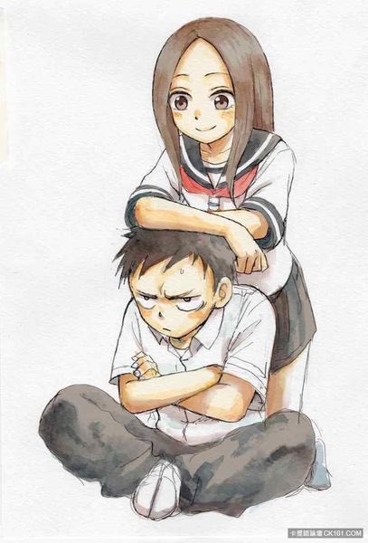 I read this manga, I love this and it’s funny “Karakai Jouzu no Takagi-san” (Skilled Teaser Takagi)

It’s kinda reminds me of these two! 😊