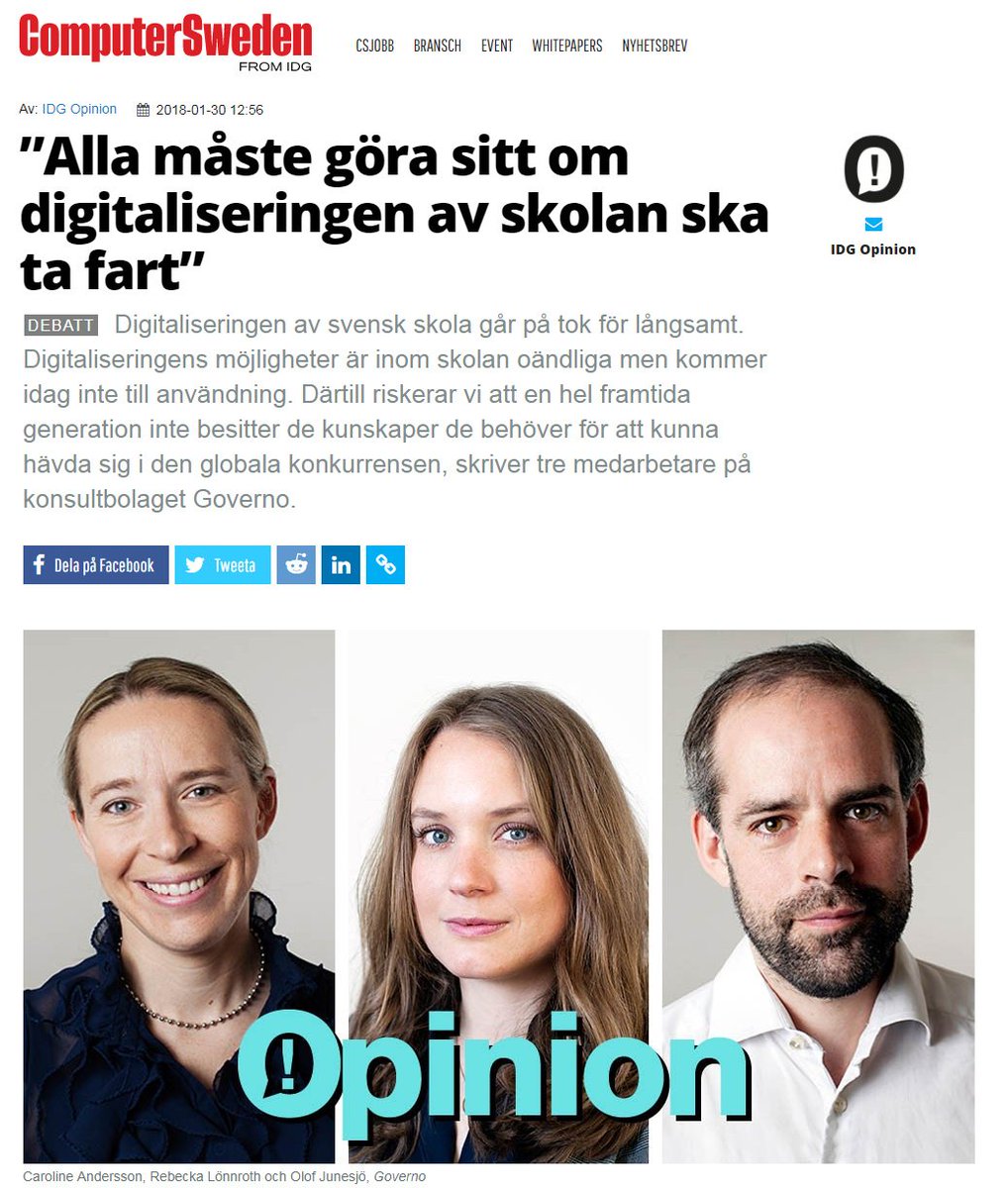 "Stockholms stad, som förutom satsningar på att bli världens smartaste stad, också fullföljer sin strategi om digitaliseringen i skolan. 
Extra guldstjärna för AI-stödet för tidig diagnosticering av läs- och skrivsvårigheter!"
computersweden.idg.se/2.2683/1.69691…