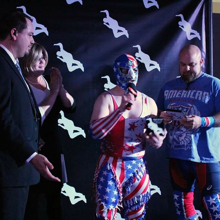 RampageLBK's tweet photo. We announced the winners for the 2017 Rampager Choice Awards at I of the Storm! Ms. Domino also presented the first ever Classy Award to Derec Mercer for his dedication to Rampage Wrestling! Thanks to all of you Rampagers who voted!! #RampageLBK #Doldrums #IoftheStorm #Rampagers https://t.co/dthsgK8yVe