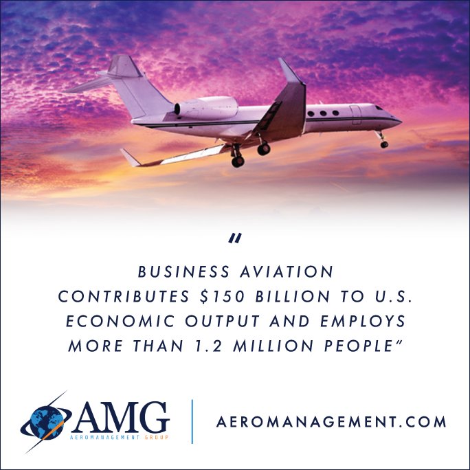 Aeromanagement's tweet photo. "#Businessaviation contributes $150 billion to U.S. economic output and employs more than 1.2 million people" #bizav https://t.co/H6qH7SJfHo