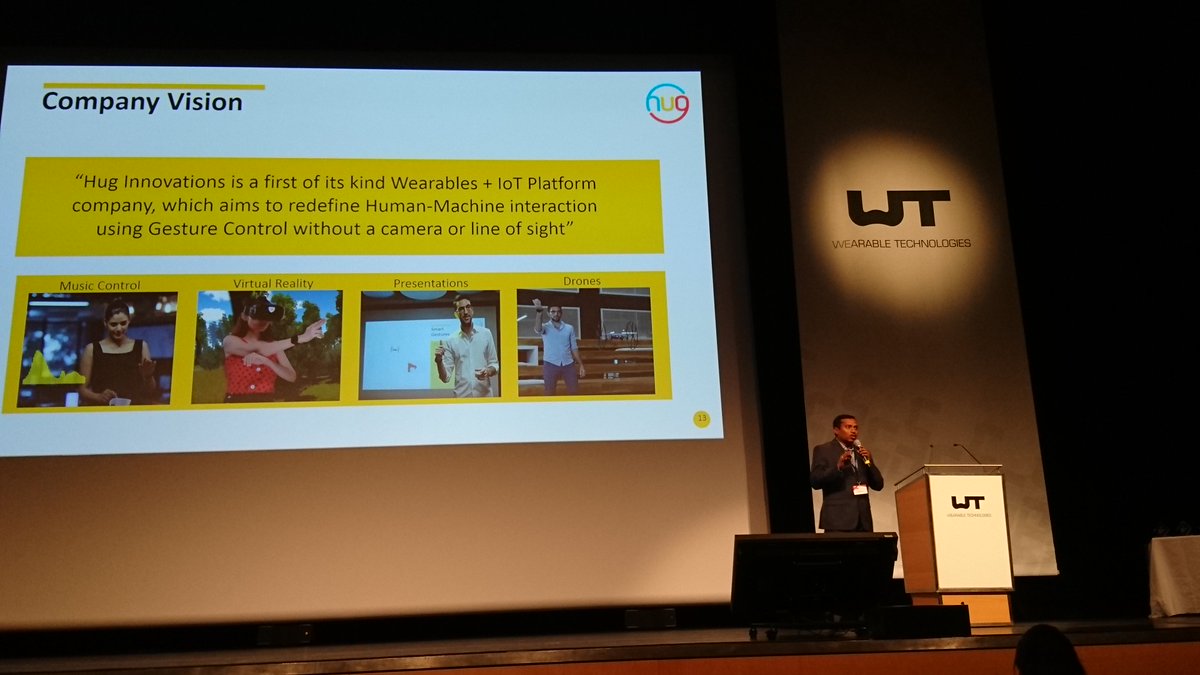 <a href="/huginnovations/">Hug Innovations</a> from India on the #IOTWTIWC stage! We can’t wait to learn what the future of gesture control is! Go Hug Innovations! #WTEU18
