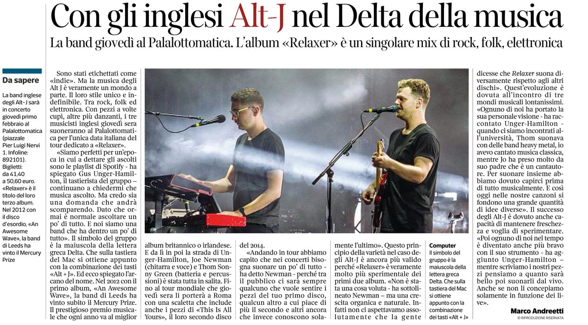 Pronti? #ALTJ #palalottomatica #30gennaio