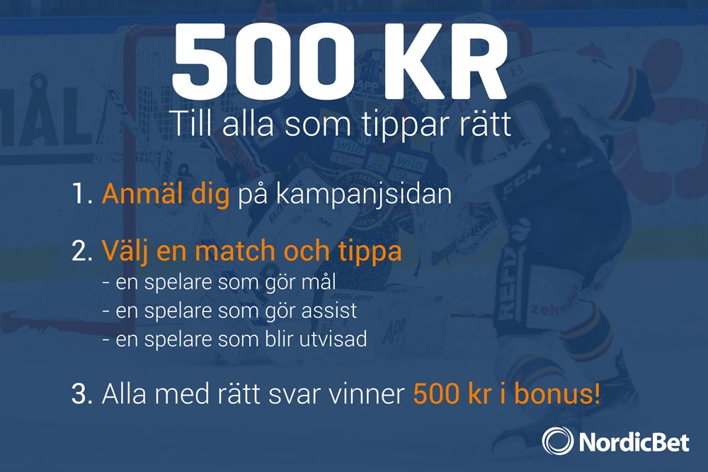 🚨TÄVLING🚨

🔹Följ
🔹RT
🔹Välj EN av kvällens sex matcher i SHL och tippa:

-En målskytt
-En spelare som gör assist
-En spelare som blir utvisad

⌚Spelstopp: 19.00