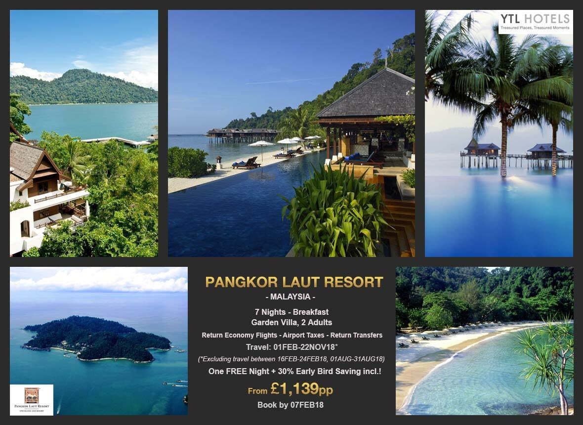 YNGetaway's tweet photo. ** PAY DAY DEALS ** #PangkorLaut Resort is located on a privately owned island off the west coast of #Malaysia. This unique island resort is nestled amidst ancient #rainforests and surrounded by sweeping sandy bays and emerald waters. #luxuryholidays #njtchaplingreen #adultsonly https://t.co/7FZJJpZu23