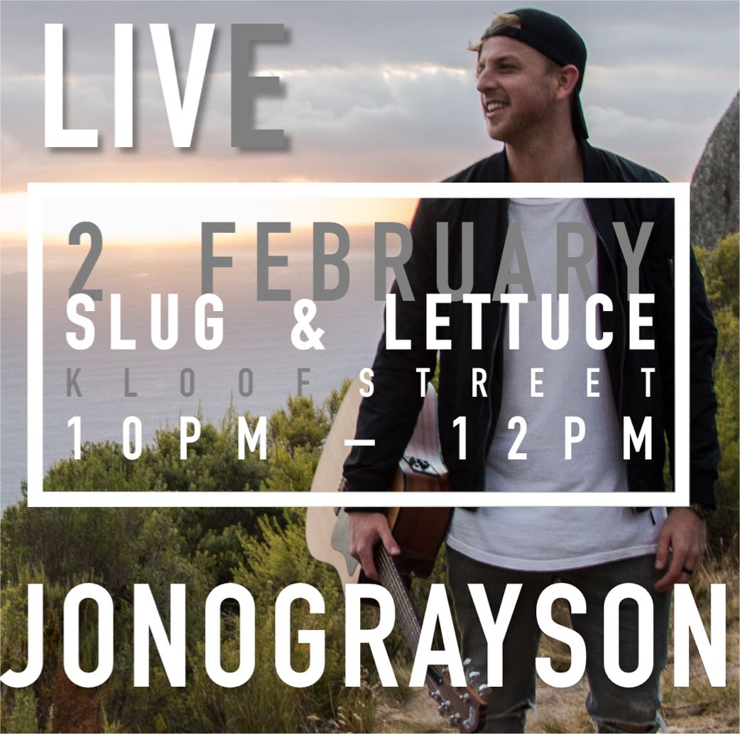 Join us this Friday for Jono Grayson LIVE at the Slug on Kloof street from 10pm
64 Kloof Street, Gardens
021 422 5325
#LiveMusic #Friday #KloofStreet