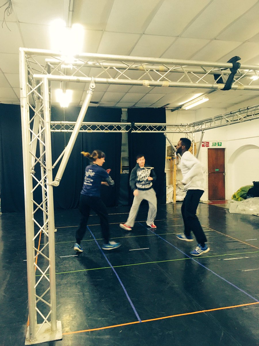 Warm up time for a rehearsal of 'Fall Out,' <a href="/HighlySprung/">Highly Sprung</a>