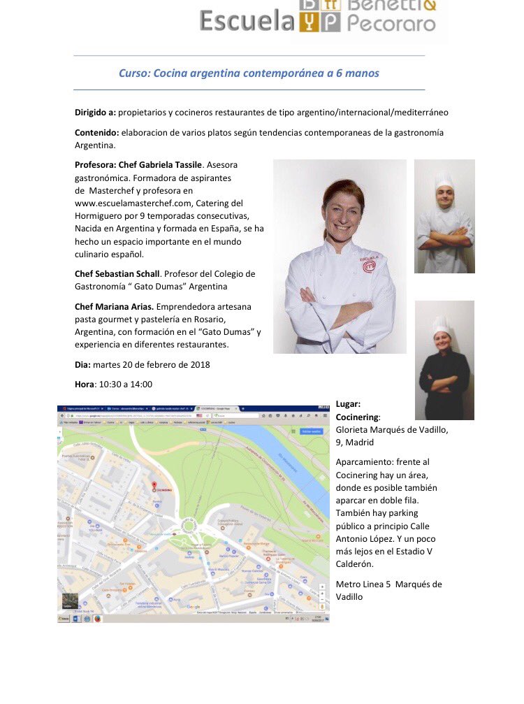 Nuevo #showcooking #Cocina #Argentina Actual con .<a href="/benettipecoraro/">benetti pecoraro</a> Reserva con ellos tu plaza Te esperamos en .<a href="/cocinering/">cocinering</a> !!! #GabrielaTassileChef👩🏻‍🍳