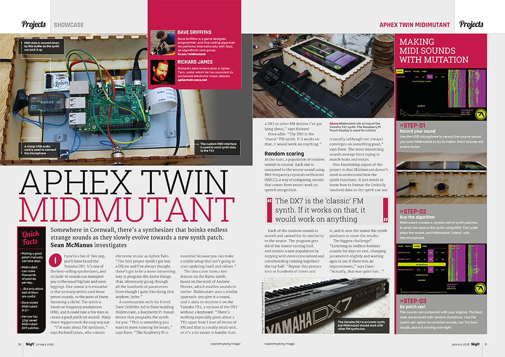 nebogeo's tweet photo. The full article with Aphex Twin about https://t.co/eIu7arh3O0 from last month's MagPi Magazine https://t.co/WSzlm5S2je
