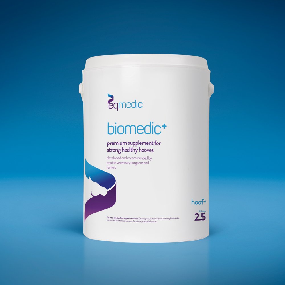 eqmedicUK's tweet photo. Concerned with #hoofhealth? Make sure your horse has strong, healthy hooves with our hoof feedstuff supplement, biomedic+! This #equinesupplement optimises hoof regrowth, repairs hoof wall cracks, nourishes thin soles and helps sustain a healthy coat too! https://t.co/R7TtUxJ79R https://t.co/MLya3Gap3M