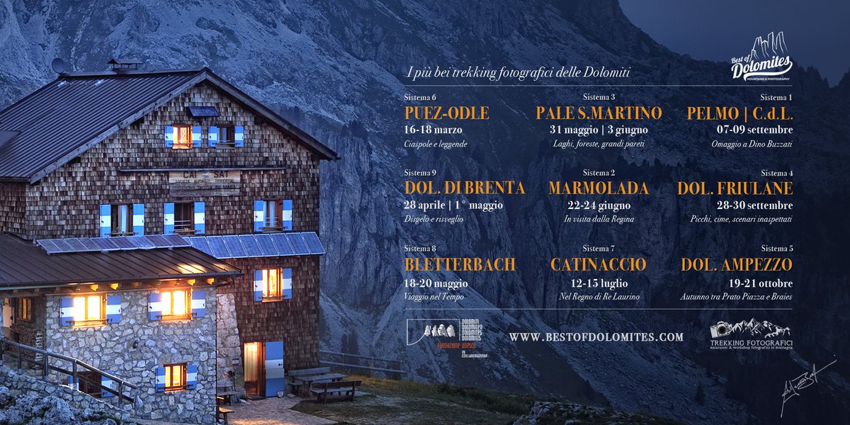 #BestofDolomites: nove #trekking fotografici nelle #Dolomiti #UNESCO -> dolomitiunesco.info/best-of-dolomi… #fotografia #montagna #patrimoniomondiale #whs #workshop