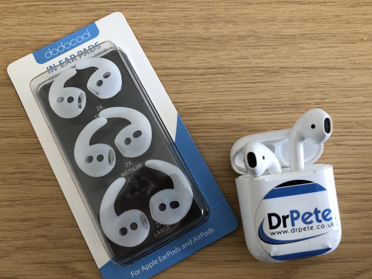 DPIpartner's tweet photo. Apple AirPods are amazing (and expensive) technology, but they are not practical having a habit of falling out! We are trialling these alien-looking covers to see if it’ll make a difference. At least Apple keep the accessory people in business :-) https://t.co/rl7UrOKKVq