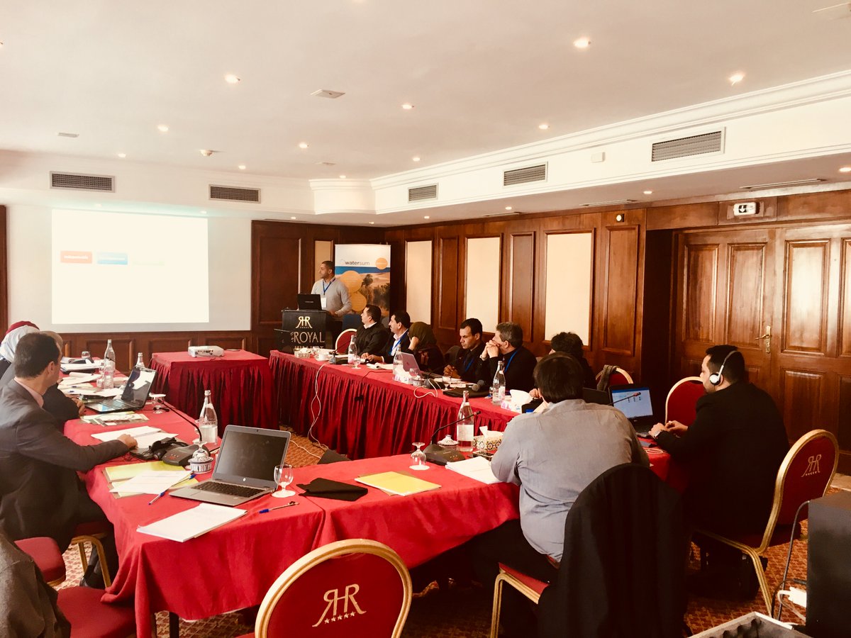 WATERSUMproject's tweet image. 1st Stakeholders-Flood Forecasting Task Force Meeting in Hammamet, #Tunisia  Representatives from Ministries &amp;amp; Institutions discussed about Early warning system, Data validation, scheme of Hydrological &amp;amp; Hydraulic Models, future steps &amp;amp; cooperation @WATERSUMproject @RECstream