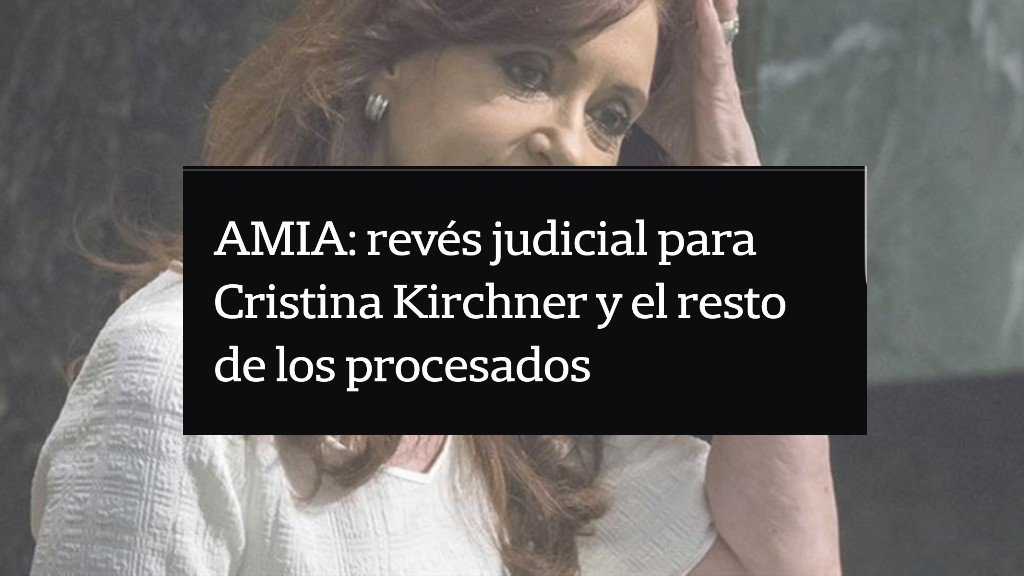 MarucaM10's tweet photo. 1) #DenunciaDeNisman #AMIA
🔸️La Cámara de Casación decidió q el #procesamiento de #CFK no urge ser tratado en la feria judicial
🔸️alcanza también #Zannini, #Timerman, Eduardo #Zuain, #Abbona, #Parrilli y Juan Martín #Mena https://t.co/cGM78owPLb