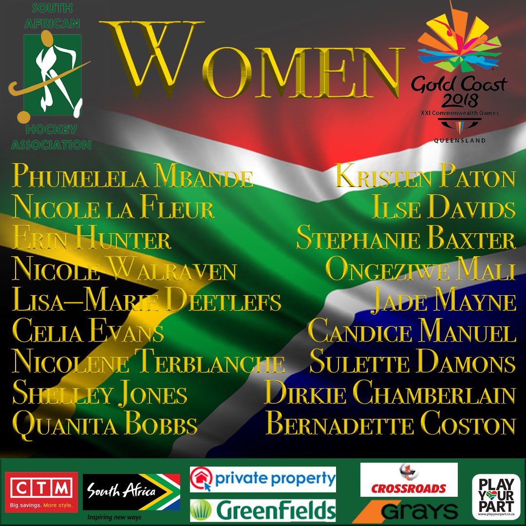 🚨#TeamSA has been announced by SASCOC. These players will be heading to Australia in April to represent South Africa 🇿🇦 at the Commonwealth Games 2018🔥 Congratulations to all our players selected and good luck for the preparation ahead. We back you all the way💪🏼❤️#CWG2018