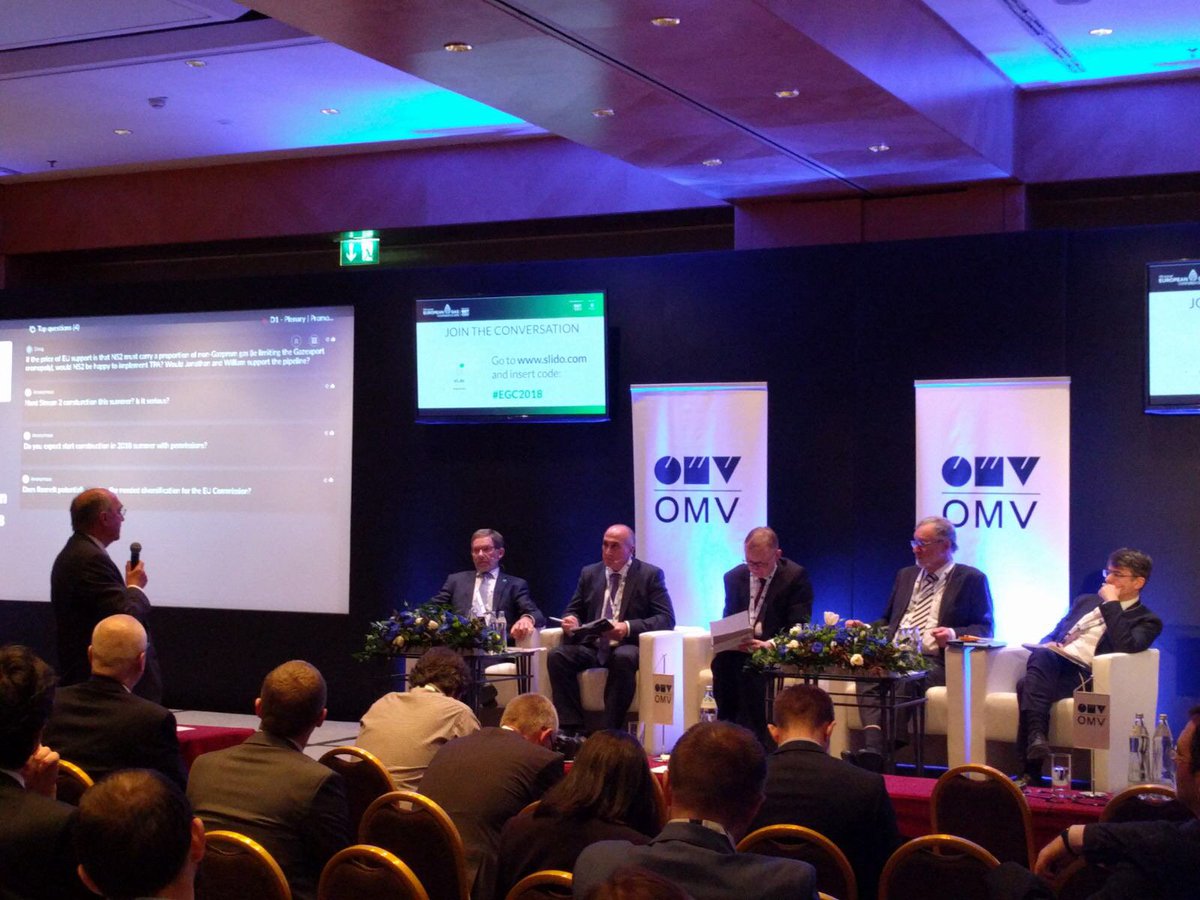 <a href="/EU_Commission/">European Commission</a> proposing their thoughts on <a href="/NordStream2/">Nord Stream 2 Corp.</a> at the EGC Big Gas Debate #EGC2018
