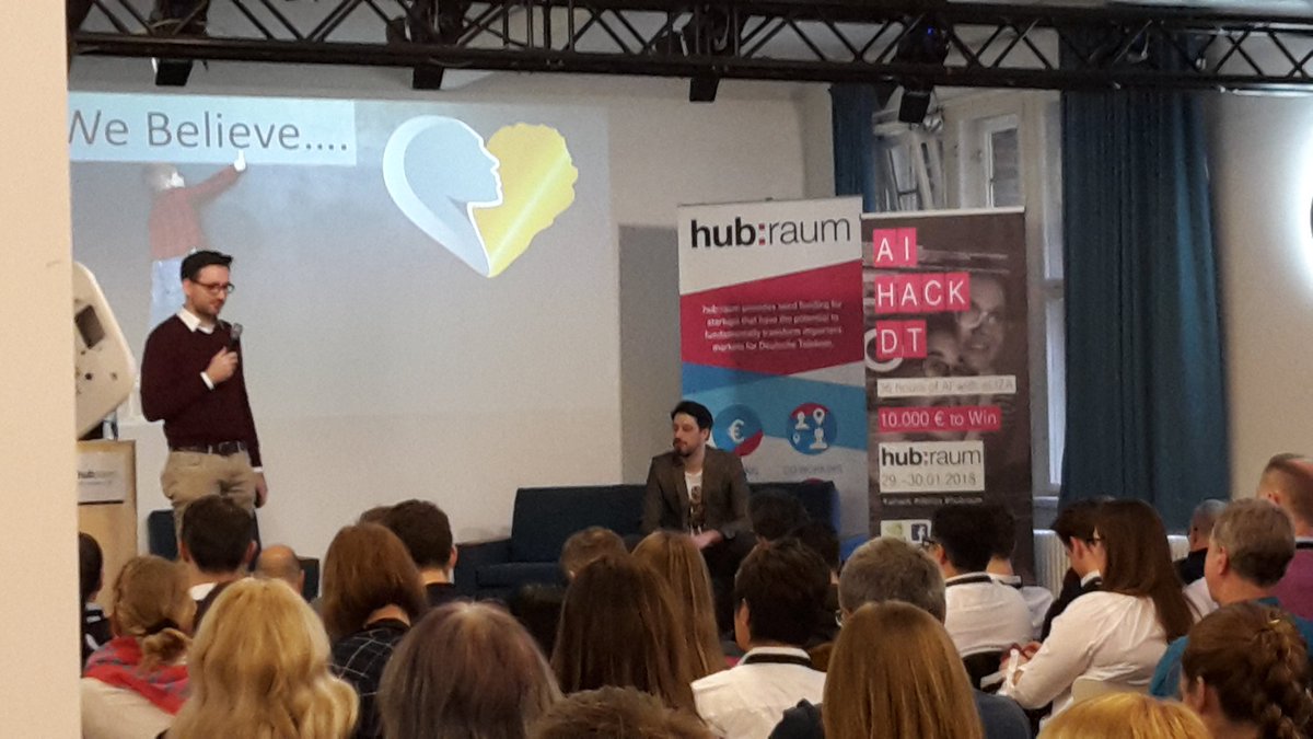 HeyDio_'s tweet photo. AI Industry Day 2018 - Full House!  @mileslynamsmith @bennymontana @MorgenthalJan @dsan #aihack #dteliza #hubraum https://t.co/zAs8JB51uf