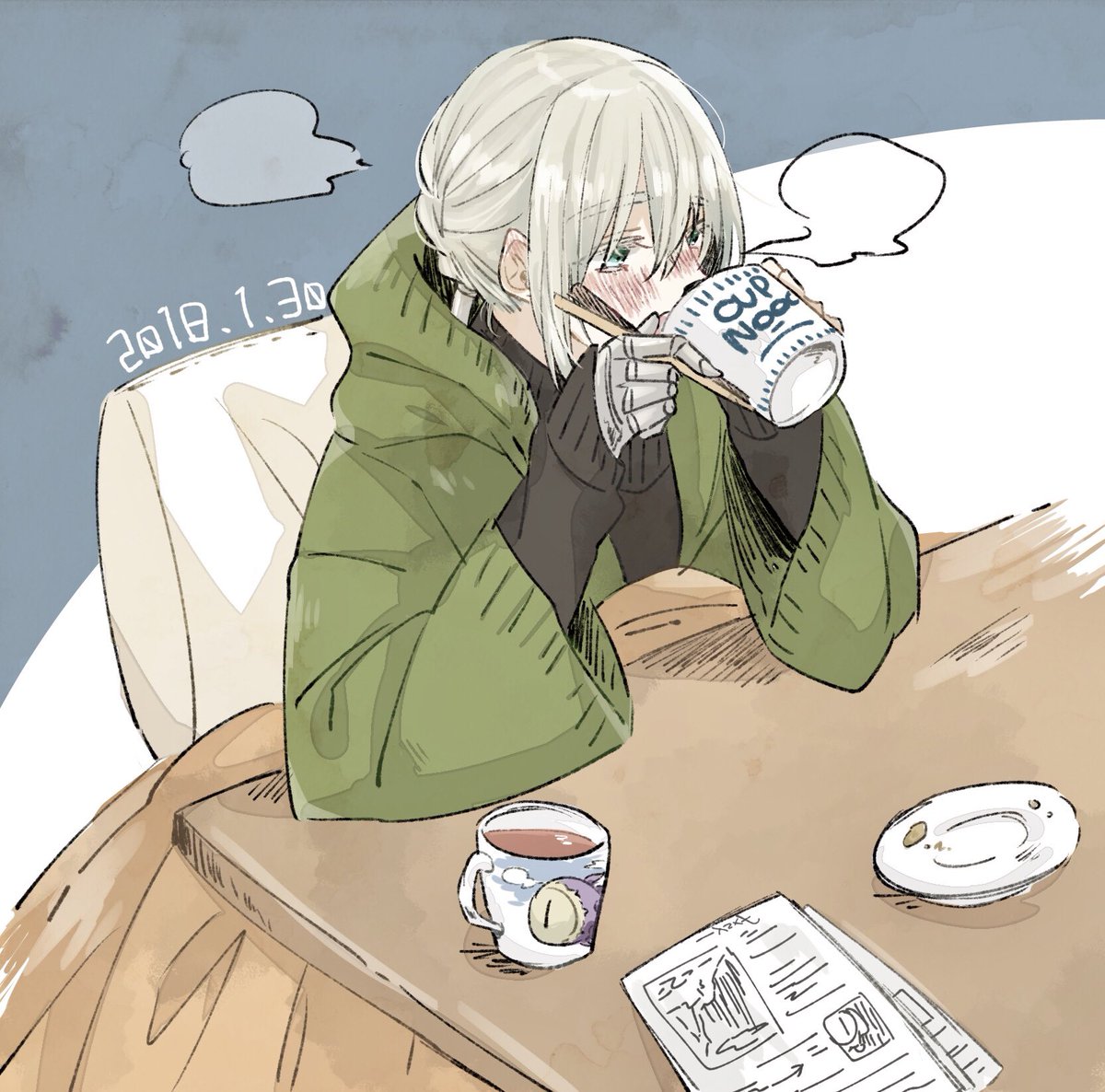 __ysxf's tweet photo. 夜遅くに食べるカップラーメンは罪な味だよねベディヴィエール #ベディがいっぱい食べる https://t.co/Z4O624jYCk