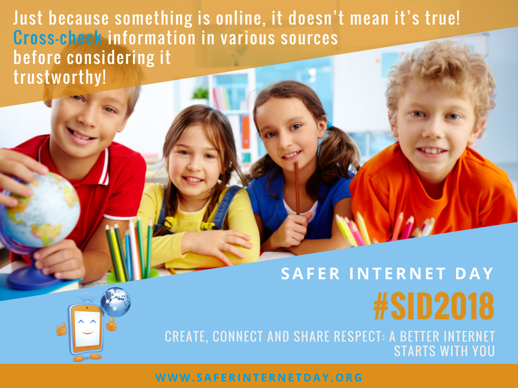 Safer Internet Day 2018 is just one week away! Join us and "Create, connect and share respect: A better internet starts with you" Find out how to support #SID2018 saferinternetday.org
