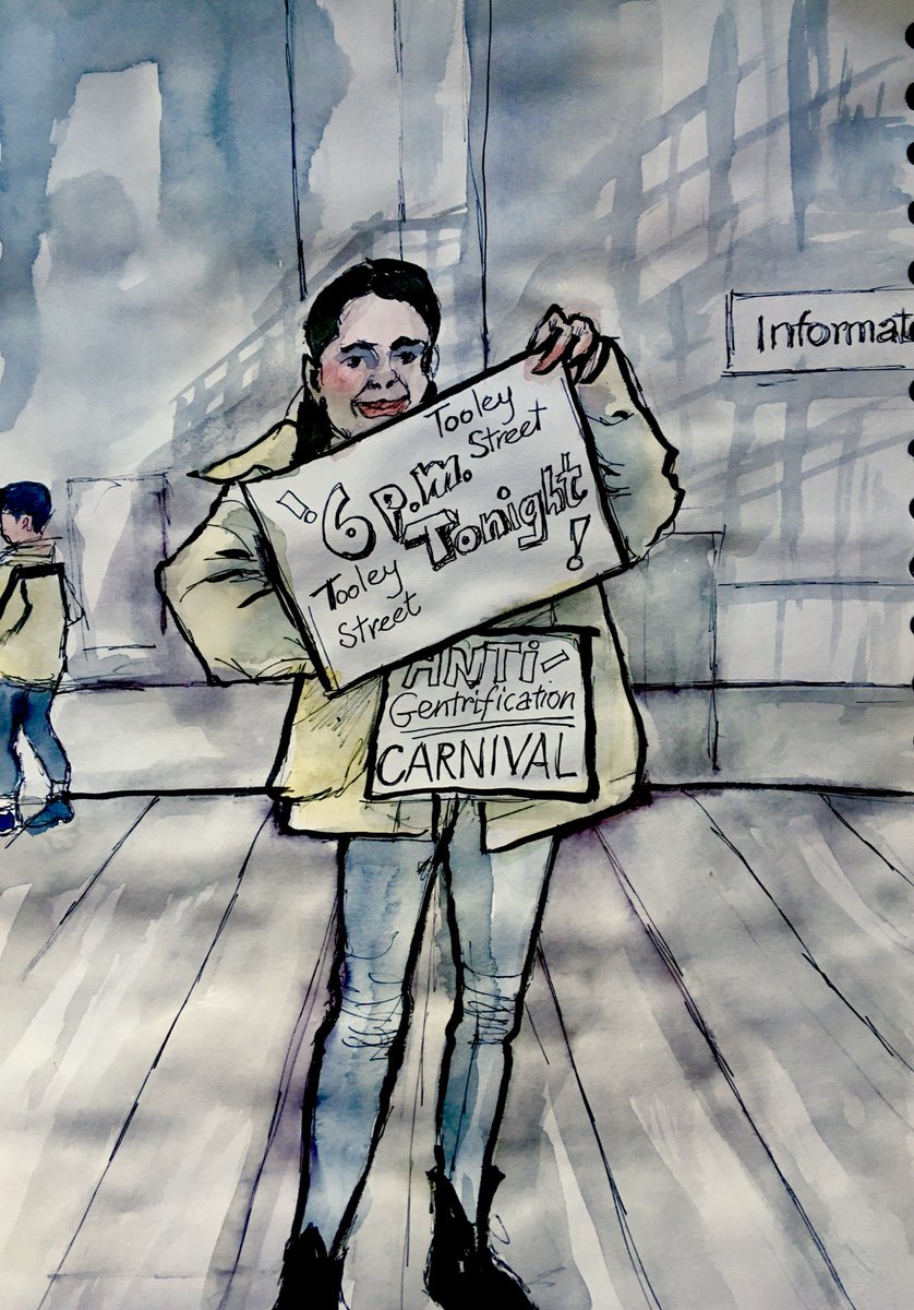 Chavender's tweet photo. Tonight @SE1 #UALstudents #demo #southwark #occupation #artwashing @alanmeasles #building #delancy https://t.co/MX7U9e4DwM