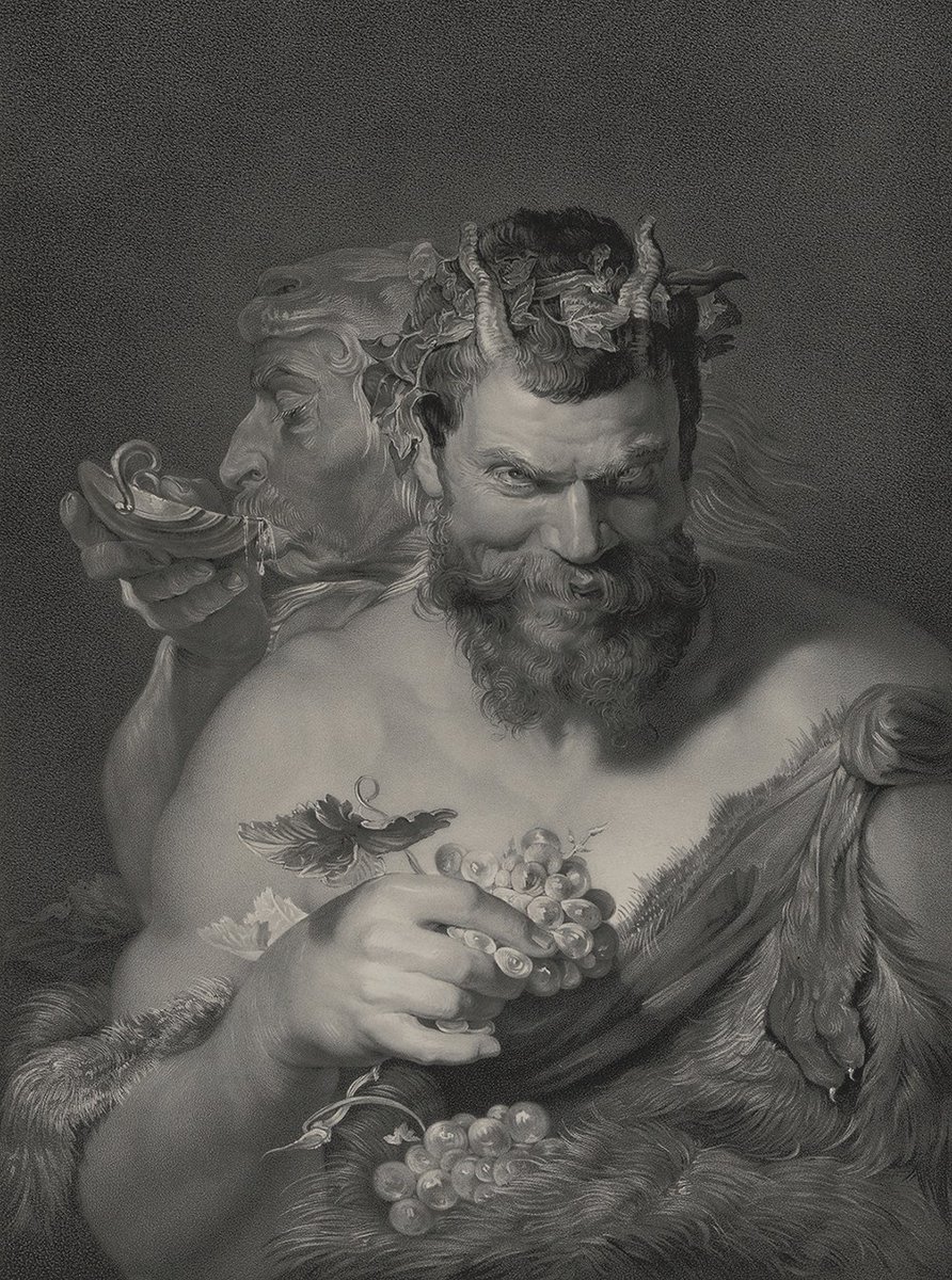 Kom je vanaf vandaag onze 'Sirenen, saters en sfinxen' bewonderen in het Prentenkabinet? bit.ly/2Emzgn6

Simon Braun (1834-1875) naar Peter Paul Rubens (1577-1640)
De twee saters, ca. 1860
Lithografie op papier #artoftheday