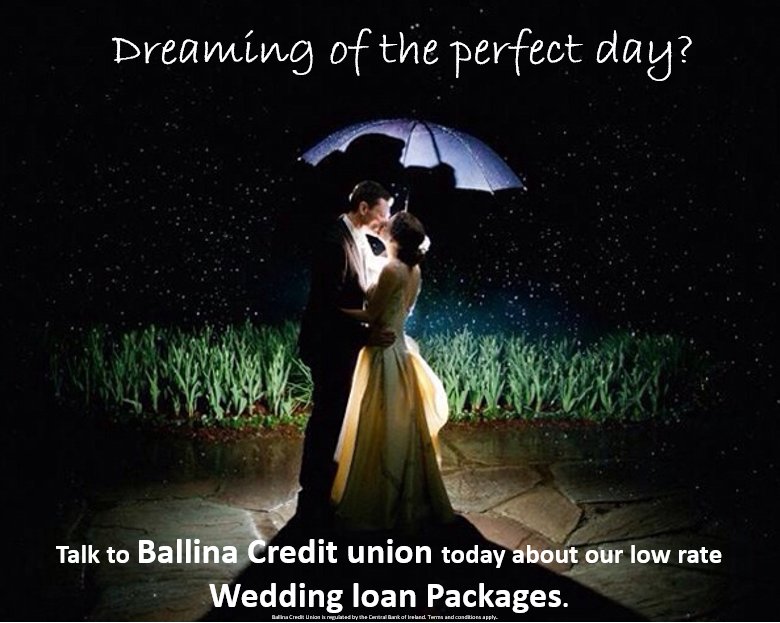 BallinaCU's tweet photo. Planning your big day this year? Why not pop in and talk to us about our great rate Wedding Loans... https://t.co/XvvXh6b1Ll