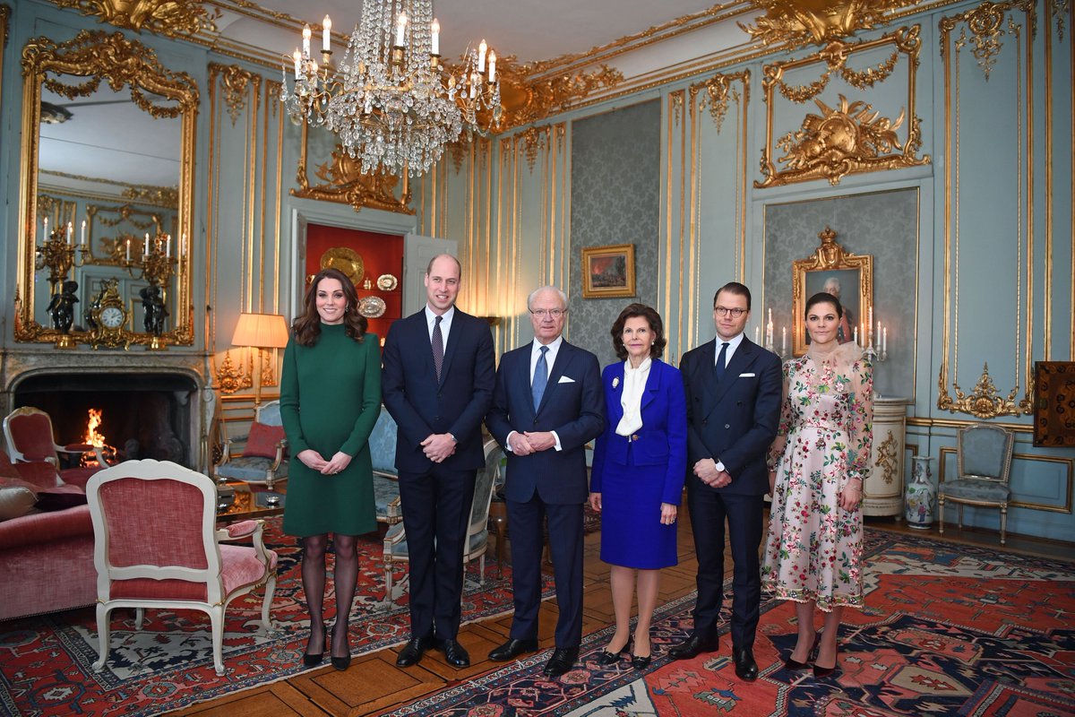 Официальный визит герцога и герцогини Кембриджских в Швецию. День 1 