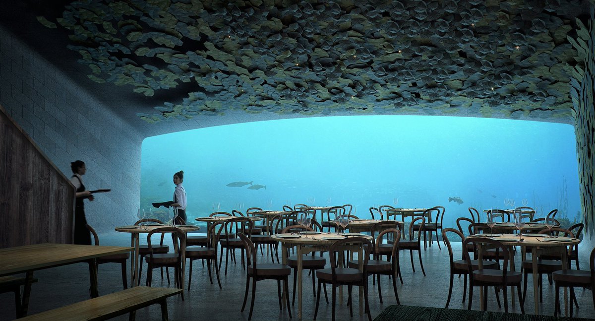 Bookings for Under - #Underwaterrestaurant in #SouthernNorway for April and May 2019 will be released on Thursday the 1st of February at 14:00 / 2PM (CET - local Båly time), via their online booking system at under.no. #UnderLindesnes Photo: #MIR / #Snøhetta