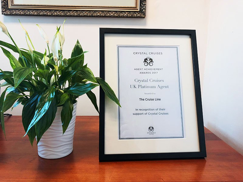 CruiseLineUK's tweet photo. Thank you @crystalcruises for our latest award - we're delighted to be a Platinum Agent! https://t.co/6VBhGmmaQa