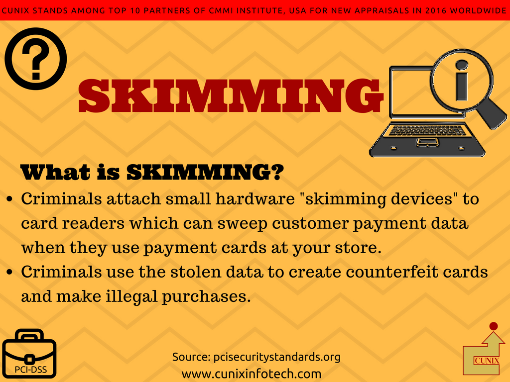 CUNIX_India's tweet photo. #PCI #DSS: What is skimming. For more updates follow: https://t.co/diAEcrAyvM #remote #Secure @malwarecheck #antivirus #PCISecurity #payments #Cards #Industry #DataSecurity @IT_securitynews @pyxsoft #amaya https://t.co/3TCrpDVFad