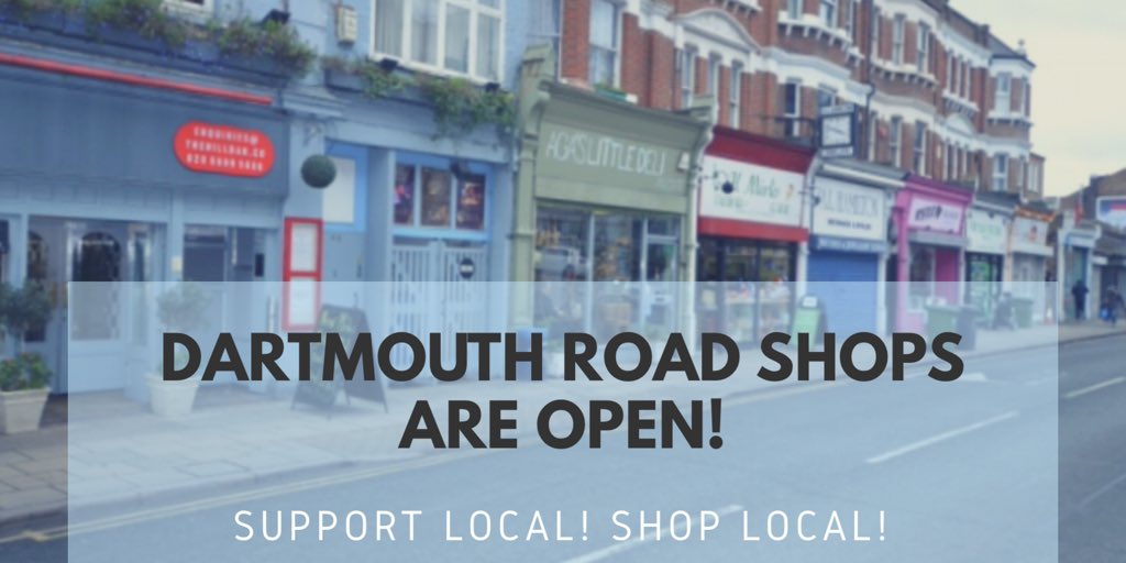 The road may be closed but the shops along Dartmouth Road are very much open! #ShopLocal