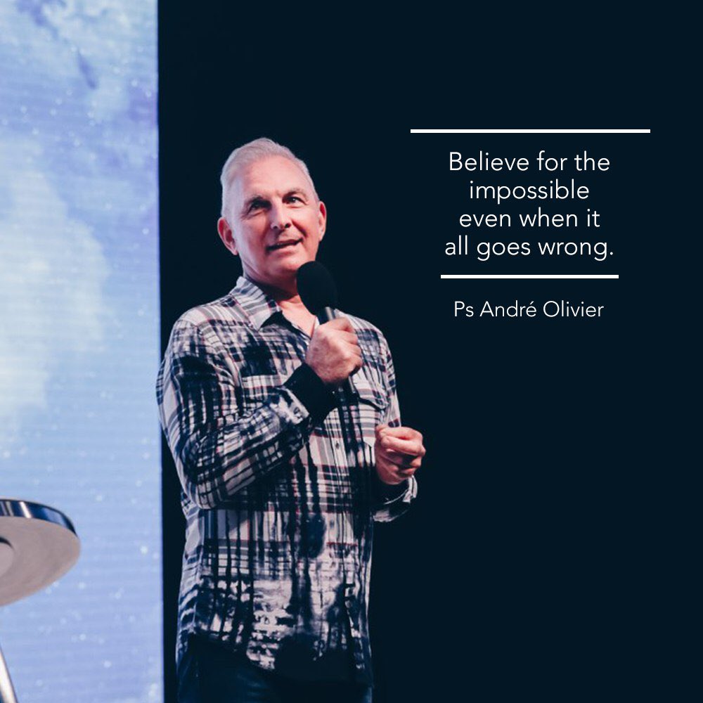 RiversSandton's tweet image. ‘Believe for the impossible even when it all goes wrong’ - Ps André Olivier